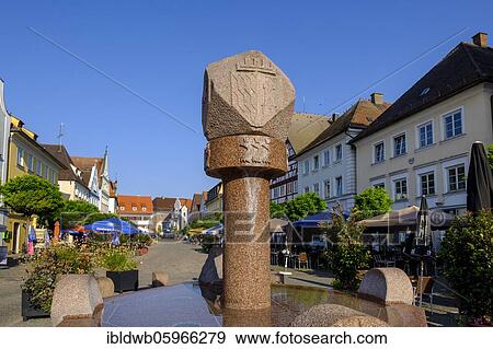The new market fountain by Jan Bormann, market place, Günzburg, Swabia, Bavaria, Germany, Europe View Large Photo Image Stock Photo - The new market fountain by Jan Bormann, market place, Günzburg, Swabia, Bavaria, Germany, Europe. Fotosearch