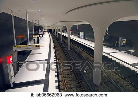 The new station Rotes Rathaus of the underground line U5, Berlin, Germany, Europe View Large Photo Image Stock Image - The new station Rotes Rathaus of the underground line U5, Berlin, Germany, Europe. Fotosearch