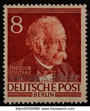 Theodor Fontane, German writer, portrait on 1952 German stamp View Large Photo Image Stock Photo - Theodor Fontane, German writer, portrait on 1952 German stamp. Fotosearch