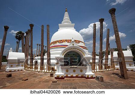 Thuparama Dagoba Temple, Anuradhapura, North Central Province, Sri Lanka, Asia View Large Photo Image Stock Photograph - Thuparama Dagoba Temple, Anuradhapura, North Central Province, Sri Lanka, Asia. Fotosearch