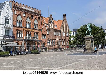 Stock Photograph - Torvet, market in Esbjerg, pedestrian area, Jutland, Denmark, Europe. Fotosearch