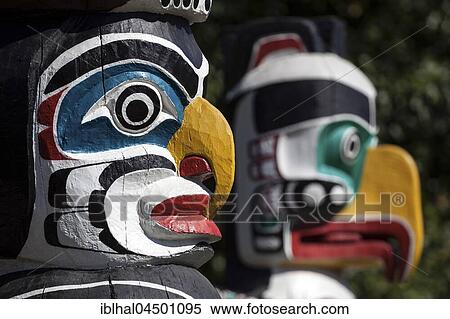 Totem poles in Stanley Park, Vancouver, British Columbia Province, Canada, North America View Large Photo Image Stock Photography - Totem poles in Stanley Park, Vancouver, British Columbia Province, Canada, North America. Fotosearch