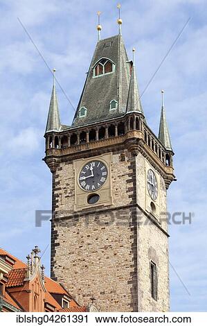Tower, Old Town Hall, Old Town Square, Prague, Czech Republic, Europe View Large Photo Image Stock Image - Tower, Old Town Hall, Old Town Square, Prague, Czech Republic, Europe. Fotosearch