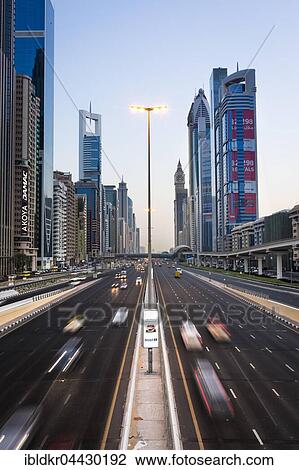 Traffic on the Sheikh Zayed Road, skyline, downtown, Dubai View Large Photo Image Stock Image - Traffic on the Sheikh Zayed Road, skyline, downtown, Dubai. Fotosearch