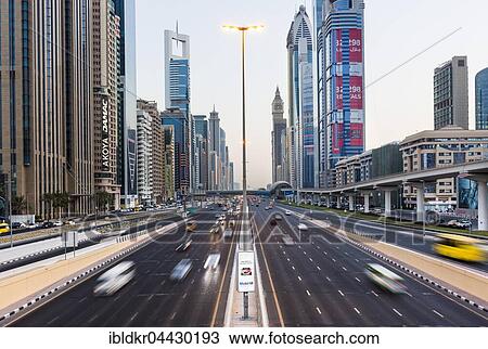 Traffic on the Sheikh Zayed Road, skyline, downtown, Dubai View Large Photo Image Stock Image - Traffic on the Sheikh Zayed Road, skyline, downtown, Dubai. Fotosearch
