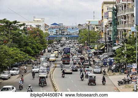 Traffic, Phnom Penh, Cambodia, Asia View Large Photo Image Picture - Traffic, Phnom Penh, Cambodia, Asia. Fotosearch