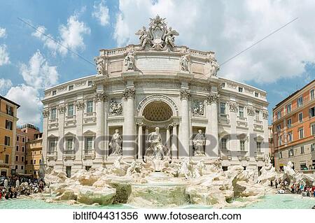 Trevi Fountain, Rome, Lazio, Italy, Europe View Large Photo Image Stock Photograph - Trevi Fountain, Rome, Lazio, Italy, Europe. Fotosearch