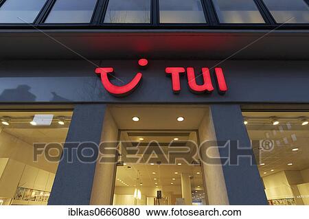 TUI travel agency, illuminated logo on the facade, Düsseldorf, North Rhine-Westphalia, Germany, Europe View Large Photo Image Stock Image - TUI travel agency, illuminated logo on the facade, Düsseldorf, North Rhine-Westphalia, Germany, Europe. Fotosearch