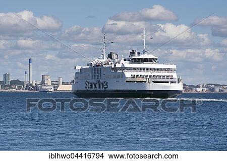 Picture - Tycho Brahe ferry of shipping company Scandlines, on the Elsinore-Helsingborg route between Denmark and Sweden via the Oresund strait, Elsinore, Hovedstaden Region, Denmark, Europe. Fotosearch