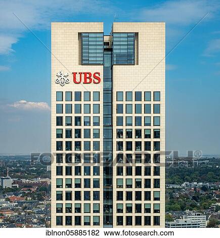 Stock Image - UBS Bank high-rise, banking district, Frankfurt am Main, Hesse, Germany, Europe. Fotosearch