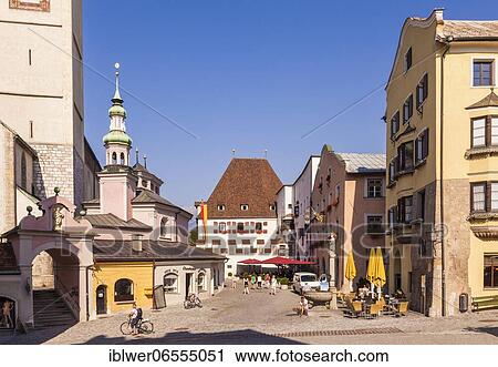 Upper town square with the parish church of St. Nicholas, Old Town, Hall in Tyrol, Tyrol, Austria, Europe View Large Photo Image Stock Image - Upper town square with the parish church of St. Nicholas, Old Town, Hall in Tyrol, Tyrol, Austria, Europe. Fotosearch