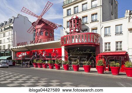 Stock Photo - Varietétheater, Montmartre, Paris *** IMPORTANT: Editorial use only ***. Fotosearch