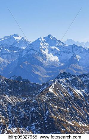 Stock Photography - View from Parpaner Rothorn, Grisons Alps, Grisons, Switzerland, Europe. Fotosearch