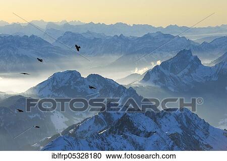 Stock Image - View from Säntis, Appenzell, Switzerland, Europe. Fotosearch