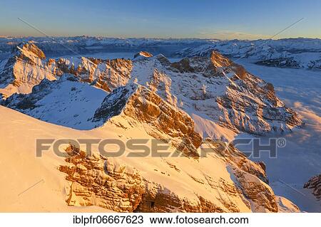 Stock Image - View from Säntis, Appenzell, Switzerland, Europe. Fotosearch