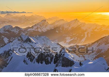 Stock Photo - View from Säntis, Appenzell, Switzerland, Europe. Fotosearch