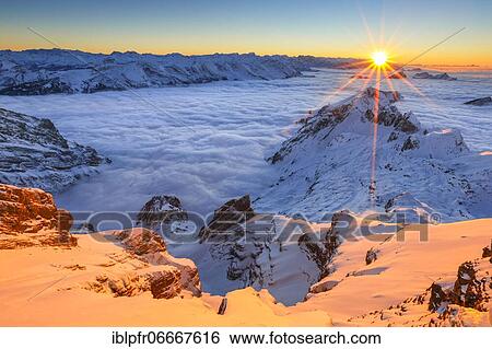 Stock Photograph - View from Säntis, Appenzell, Switzerland, Europe. Fotosearch