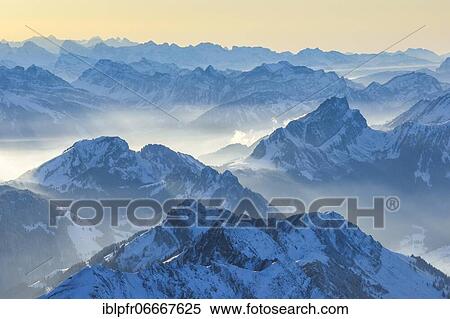 Stock Photography - View from Säntis, Appenzell, Switzerland, Europe. Fotosearch