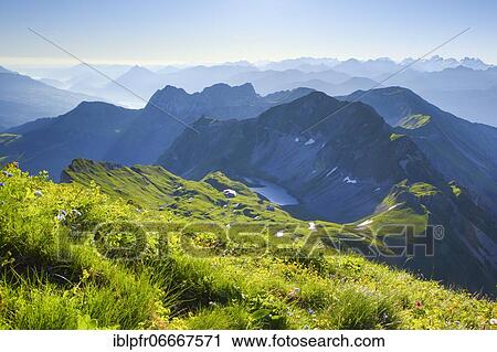 Stock Image - View from the Brienzer Rothorn, Switzerland, Europe. Fotosearch