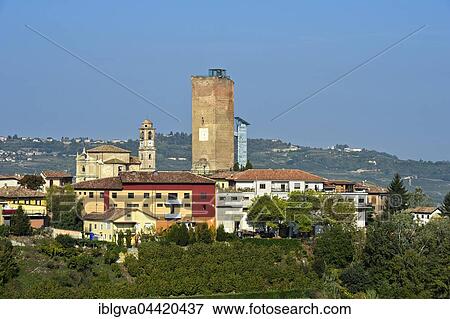 View of city with medieval tower, Barbaresco, Cuneo, Piedmont, Italy, Europe View Large Photo Image Stock Photo - View of city with medieval tower, Barbaresco, Cuneo, Piedmont, Italy, Europe. Fotosearch
