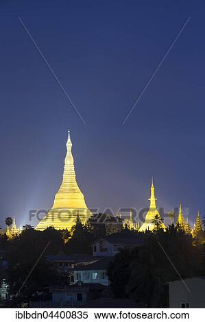 View of Shwedagon pagoda at dust, Yangon, Myanmar, Asia View Large Photo Image Stock Photography - View of Shwedagon pagoda at dust, Yangon, Myanmar, Asia. Fotosearch