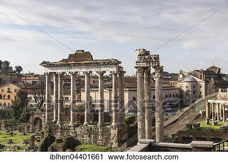 Stock Image - View of the Roman Forum, Rome, Italy, Europe. Fotosearch