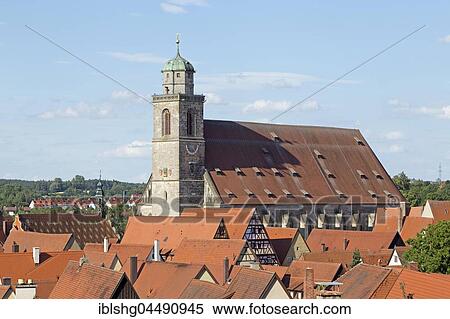 View over rooftops of St. George Church, Dinkelsbühl, Middle Franconia, Bavaria, Germany, Europe View Large Photo Image Stock Photography - View over rooftops of St. George Church, Dinkelsbühl, Middle Franconia, Bavaria, Germany, Europe. Fotosearch