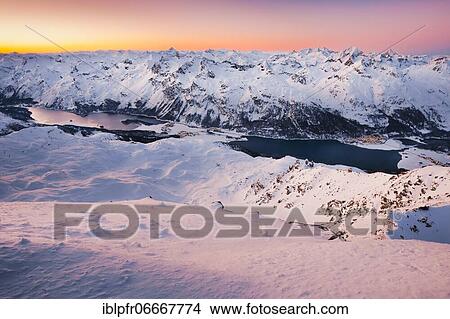 Picture - View Piz Corvatsch, 3451m, Grisons, Switzerland, Europe. Fotosearch