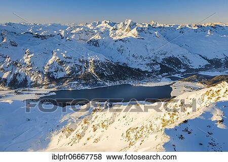 Stock Photo - View Piz Corvatsch, 3451m, Grisons, Switzerland, Europe. Fotosearch