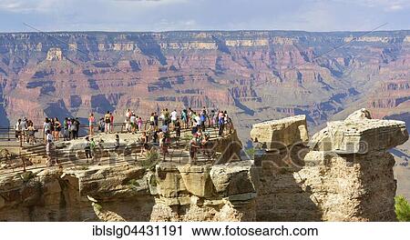 Viewing platform with tourists, South Rim, Grand Canyon National Park, USA, North America View Large Photo Image Stock Image - Viewing platform with tourists, South Rim, Grand Canyon National Park, USA, North America. Fotosearch