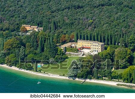 Villa Canossa, Garda, Lake Garda, Veneto, Italy, Europe View Large Photo Image Picture - Villa Canossa, Garda, Lake Garda, Veneto, Italy, Europe. Fotosearch