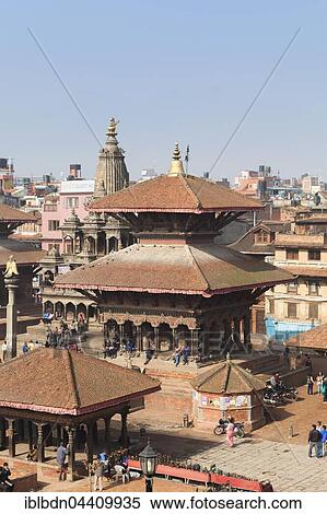 Stock Photography - Vishwanath temple in Durbar square, destroyed at earthquake April 2015, Patan, Nepal, Asia. Fotosearch