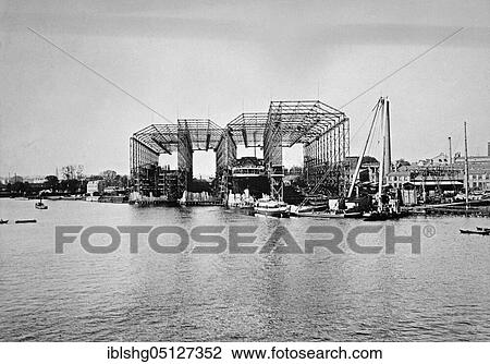 Stock Image - Vulkanwerft, historical photo, ca. 1920, Szczecin, Pomerania, Germany, Europe. Fotosearch