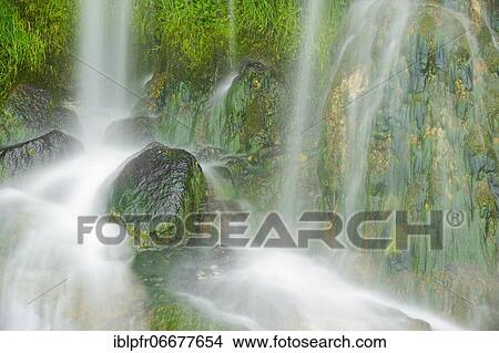 Picture - Waterfall detail, St. Gallen, Switzerland, Europe. Fotosearch
