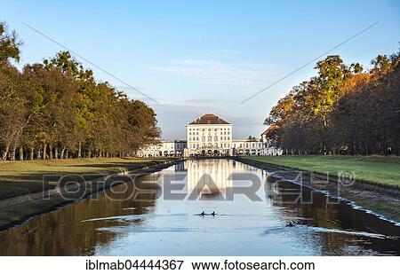 West side of Nymphenburg Palace, reflected in castle garden channel, autumn, Munich, Upper Bavaria, Bavaria, Germany, Europe View Large Photo Image Stock Photo - West side of Nymphenburg Palace, reflected in castle garden channel, autumn, Munich, Upper Bavaria, Bavaria, Germany, Europe. Fotosearch