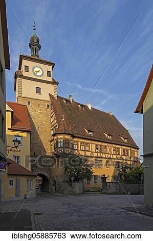 White Tower, Old Town, Rothenburg ob der Tauber, Middle Franconia, Bavaria, Germany, Europe View Large Photo Image Stock Image - White Tower, Old Town, Rothenburg ob der Tauber, Middle Franconia, Bavaria, Germany, Europe. Fotosearch