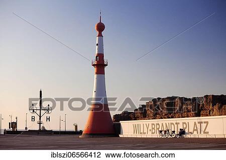 Willy-Brandt-Platz with lighthouse front light and Atlantic Hotel Sail City, Bremerhaven, Federal State of Bremen, Germany, Europe View Large Photo Image Stock Image - Willy-Brandt-Platz with lighthouse front light and Atlantic Hotel Sail City, Bremerhaven, Federal State of Bremen, Germany, Europe. Fotosearch
