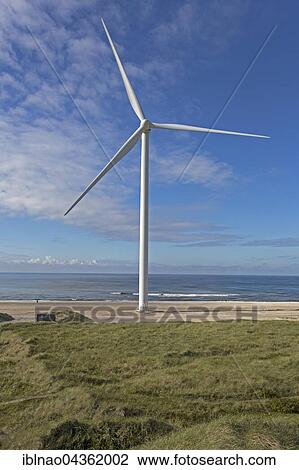 Wind turbine on beach, North Sea, Denmark, Europe View Large Photo Image Stock Image - Wind turbine on beach, North Sea, Denmark, Europe. Fotosearch