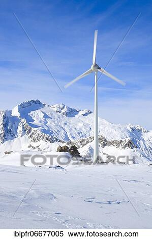 Stock Photography - Wind turbine, Switzerland, Europe. Fotosearch