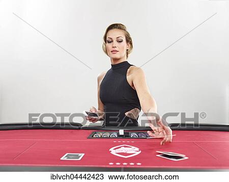 Woman playing blackjack, casino, playing cards, chips View Large Photo Image Stock Image - Woman playing blackjack, casino, playing cards, chips. Fotosearch