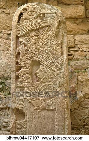 Stock Photo - Yellow sandstone bas-relief, Yaxchilan, ancient Mayan city, Usumacinta River, Mexico, Central America. Fotosearch