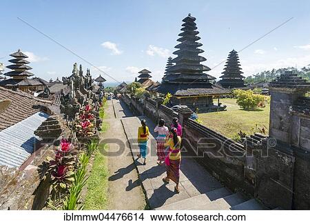 Young Balinese women, mother temple, Besakih Temple pagoda, Pura Agung Besakih Penetaran, Bali-Hinduism, Banjar Besakih, Bali, Indonesia, Asia View Large Photo Image Picture - Young Balinese women, mother temple, Besakih Temple pagoda, Pura Agung Besakih Penetaran, Bali-Hinduism, Banjar Besakih, Bali, Indonesia, Asia. Fotosearch
