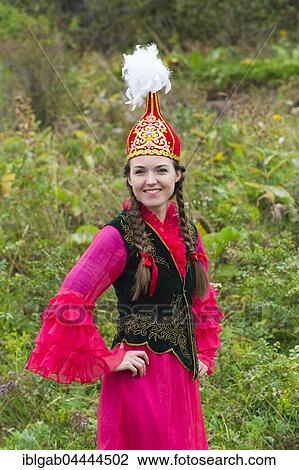 Young Kazakh woman, Kazakh ethnographic village aul Gunny, Talgar, Almaty, Kazakhstan, Asia View Large Photo Image Stock Image - Young Kazakh woman, Kazakh ethnographic village aul Gunny, Talgar, Almaty, Kazakhstan, Asia. Fotosearch