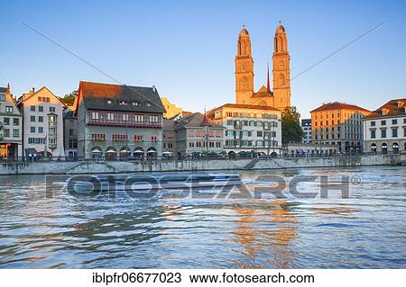 Zurich Grossmünster, Switzerland, Europe View Large Photo Image Stock Image - Zurich Grossmünster, Switzerland, Europe. Fotosearch
