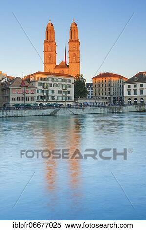 Zurich Grossmünster, Switzerland, Europe View Large Photo Image Stock Photography - Zurich Grossmünster, Switzerland, Europe. Fotosearch