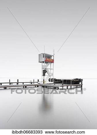 Stock Image - A rescue tower at the Berlin Müggelsee in Friedrichshagen, Berlin Köpenick, Germany, Europe. Fotosearch