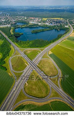 Aerial view, Autobahnkreuz motorway junction B8, A59 and B288 in the south of Duisburg, Duisburg, Ruhr district, North Rhine-Westphalia, Germany, Europe View Large Photo Image Stock Photograph - Aerial view, Autobahnkreuz motorway junction B8, A59 and B288 in the south of Duisburg, Duisburg, Ruhr district, North Rhine-Westphalia, Germany, Europe. Fotosearch