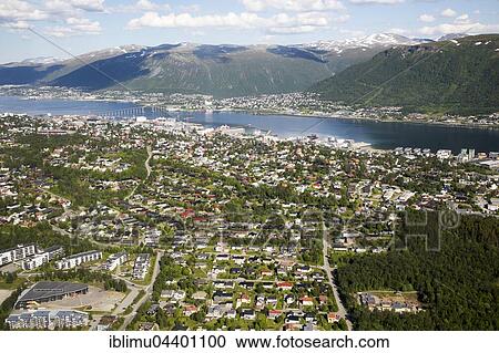 Aerial view, harbour and suburban housing, Tromso, Norway, Europe View Large Photo Image Stock Image - Aerial view, harbour and suburban housing, Tromso, Norway, Europe. Fotosearch