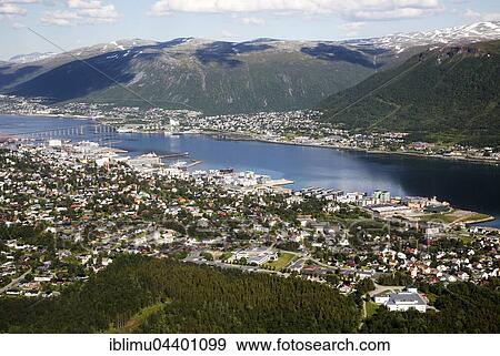 Aerial view, harbour and suburban housing, Tromso, Norway, Europe View Large Photo Image Stock Photo - Aerial view, harbour and suburban housing, Tromso, Norway, Europe. Fotosearch