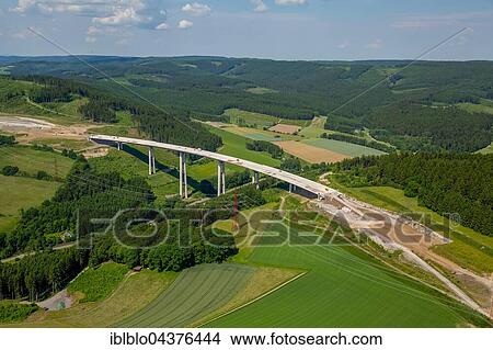 Aerial view, highest bridge of North Rhine-Westphalia, NRW, A46 construction, Bestwig and Olsberg, motorway bridges, Sauerland, North Rhine-Westphalia, Germany, Europe View Large Photo Image Picture - Aerial view, highest bridge of North Rhine-Westphalia, NRW, A46 construction, Bestwig and Olsberg, motorway bridges, Sauerland, North Rhine-Westphalia, Germany, Europe. Fotosearch